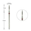 Cutter for manicure TUFI profi PREMIUM diamond flame 243 018R 1.8 mm red cut - Фото №1