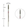 Cutter for manicure TUFI profi PREMIUM diamond bullet 244 023R 2.3 mm red notch - Фото №1