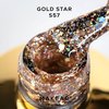 Gel polish MAKEAR Diamond S57 transparent with golden glitter 8 ml - Фото №2
