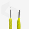 Staleks Gummy Manicure Spatula mit gelbem Silikongriff UNIQ 11 TYP 2 (abgeschrägter Schieber + Ring) - Фото №2