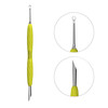 Staleks Gummy Manicure Spatula mit gelbem Silikongriff UNIQ 11 TYP 2 (abgeschrägter Schieber + Ring) - Фото №1