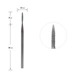 Фреза алмазная Staleks Pro Expert пламя красная диаметр 1,4 мм / рабочая часть 8 мм