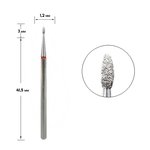 Diamond cutter Staleks Pro Expert kidney rounded red diameter 1.2 mm / working part 3 mm