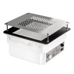 Встраиваемая маникюрная вытяжка TERI Turbo белая решетка металлик