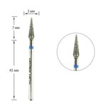 Cutter for manicure TUFI profi PREMIUM diamond kidney rounded long 893 266 030B 3 mm blue notch