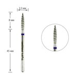 Cutter for manicure TUFI profi PREMIUM diamond tornado flame 243LX 023V 2.3 mm blue notch