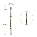 Cutter for manicure TUFI profi PREMIUM diamond bud 368 257 023R 2.3 mm red notch