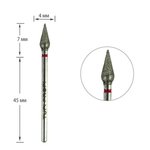 Cutter for manicure TUFI profi PREMIUM diamond bud rounded 893S 266 040R 4 mm red cut