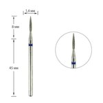 Фреза для маникюра TUFI profi PREMIUM алмазная пламя 243 014В 1,4 мм синяя насечка