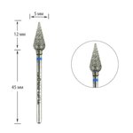 Cutter for manicure TUFI profi PREMIUM diamond kidney rounded long 893 266 050B 5 mm blue notch