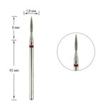 Фреза для маникюра TUFI profi PREMIUM алмазная пламя 243 018R 1,8 мм красная насечка