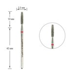 Cutter for manicure TUFI profi PREMIUM diamond bullet 244 023R 2.3 mm red notch