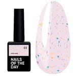 База NAILSOFTHEDAY Potal №03 розовый с фиолетово-бирюзовой и золотой поталью 10 мл