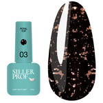 Топ SILLER Potal №03 без липкого слоя прозрачный с розово-золотой поталью 8 мл (u0000012750)