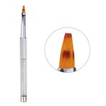 Кисть для омбре для дизайна ногтей Glam Line белая со стразами 6/13мм