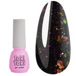 Gellack Toki-Toki Flakes Nr. 003 braun mit mehrfarbigen Glitzern 5 ml