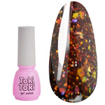 Gellack Toki-Toki Flakes Nr. 006 Orange mit Goldglitter 5 ml