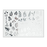 Слайдер дизайн UAslider листочки фольгированный серебряный № Fs 176