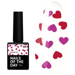 Top NAILSOFTHEDAY Cupidon Top 05 mit roten und rosa Herzen ohne Klebeschicht 10 ml