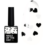 Топ NAILSOFTHEDAY Kupidon top 06 с черными и голографическими сердцами без липкого слоя 10 мл