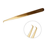 Пинцет для ресниц Divochi type L розовое золото с нано-напылением