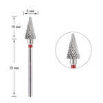 Фреза для маникюра TUFI profi Конус 161140060 твердосплавная красная