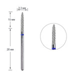 TUFI profi Maniküre-Fräser, konisch, dünn, halbkugelförmig, 292190023/C.2.35B, Hartmetall, blau