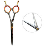 ESTET Haarschneideschere, Silber mit orangefarbenen Ringen, 5,5 mm