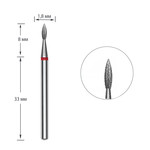 Staleks EXPERT Diamant-Manikürefräser Flame Island rot Durchmesser 1,8 mm / Arbeitsteil 8 mm