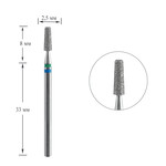 Фреза для маникюра алмазная Staleks DUO конус сине-зеленый EXPERT диаметр 2,5 мм / рабочая часть 8 мм