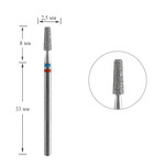 Фреза для маникюра алмазная Staleks DUO конус красно-синий EXPERT диаметр 2,5 мм / рабочая часть 8 мм