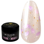 Гель для наращивания Crystal Builder Gel KISS 4 молочный с фиолетовыми сердечками 15 мл