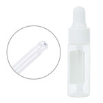 Флакон MILLIFORM для косметики Сидней прозрачный стеклянный с белой пипеткой 5 мл