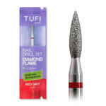 TUFI profi Diamond Flame Maniküreschneider, 8 mm x 2,3 mm, rote Kerbe (0328405)