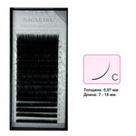 NAGARAKU Wimpern auf Klebeband, Curl C 0.07 Mix, 16 Reihen, 7–15 mm
