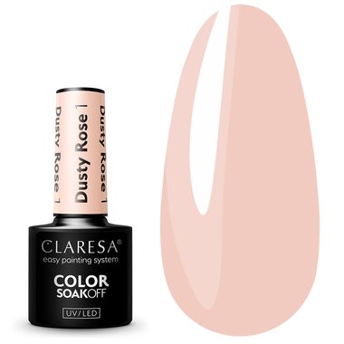 Лак для ногтей Claresa Hybrid DUSTY POSE 1 бледно-розовый, 5г