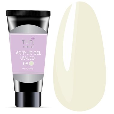 Acrylic gel TUFI profi  PREMIUM  08 Bird milk 15 g (0121662) - Фото №1