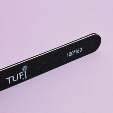Пилочка TUFI profi PREMIUM прямая черная 100/180, 17,8 см 1 шт (0122188) - Фото №2