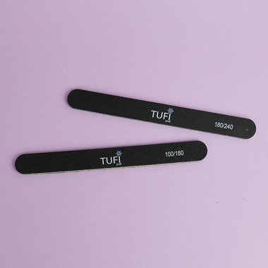 Пилочка TUFI profi PREMIUM прямая черная 100/180, 17,8 см 1 шт (0122188) - Фото №3