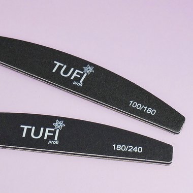 Half-round nail file TUFI profi  PREMIUM black 180/240, 17.8 cm 1 pc (0122156) - Фото №3