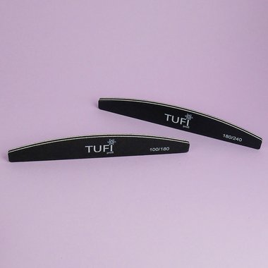 Half-round nail file TUFI profi  PREMIUM black 180/240, 17.8 cm 1 pc (0122156) - Фото №4