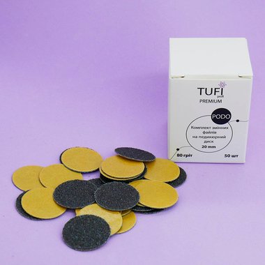 PODO TUFI profi PREMIUM Ersatzfeilen für Pedikürescheibe 20 mm Körnung 80 50 Stück (0101568) - Фото №2