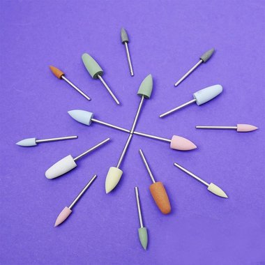 Silikonpolierer Tufi Profi, spitzer Konus, mittlere Körnung, schwarz (404V) - Фото №2