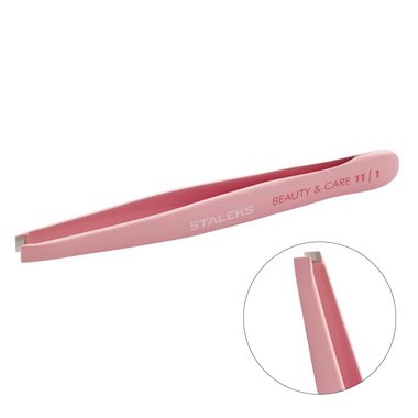 Пинцет для бровей Staleks BEAUTY & CARE 11 TYPE 1 (широкие прямые кромки)