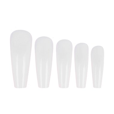 Soak-off gel tips TUFI profi  PREMIUM medium ballerina transparent 240 pcs (0134001) - Фото №1