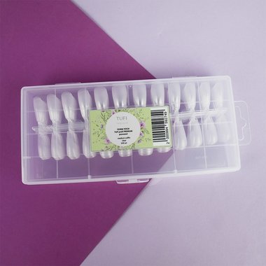Soak-off gel tips TUFI profi  PREMIUM medium ballerina transparent 240 pcs (0134001) - Фото №3