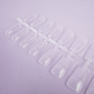 Soak-off gel tips TUFI profi  PREMIUM medium square transparent 240 pcs (0134005) - Фото №2