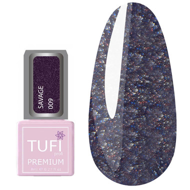 Gel polish TUFI profi  PREMIUM  SAVAGE 09 Reflective amethyst 8 ml (0102193) - Фото №1