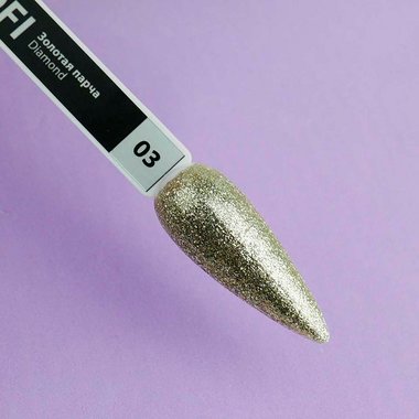 Gellack TUFI profi PREMIUM Diamond №03 Goldener Glitzer (0103034) - Фото №3