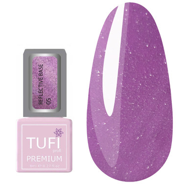 Светоотражающая база TUFI profi PREMIUM Reflective Base 05 сиреневый туман 8 мл (0125392) - Фото №1